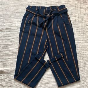 Navy blue with brown stripes pants